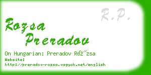 rozsa preradov business card